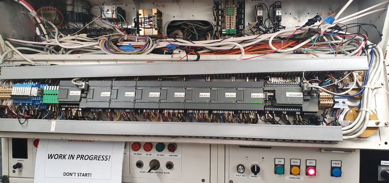 Industrial control panel mid-upgrade